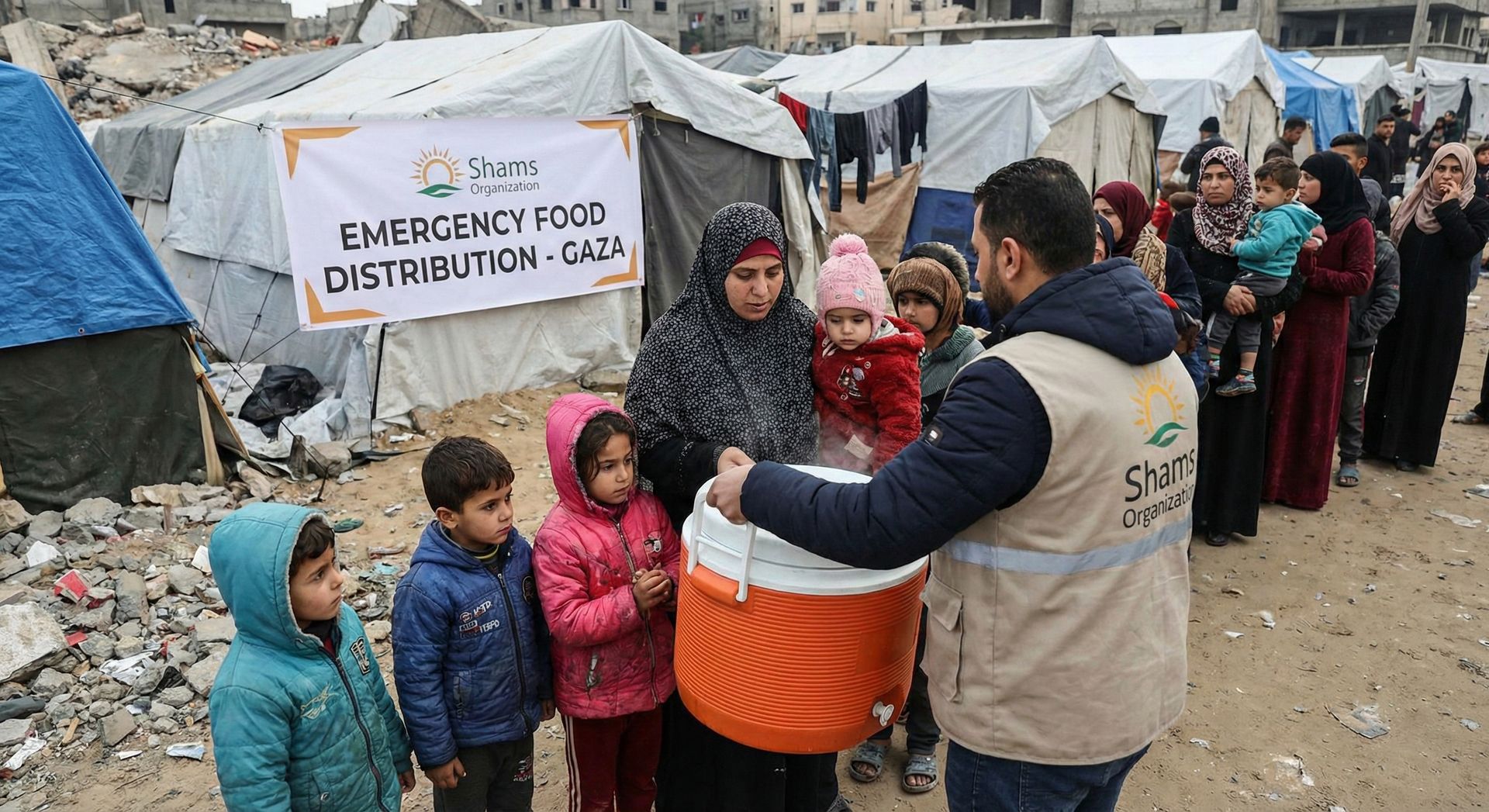 A Hot Meal Is Hope: Help Shams Organization Feed Displaced Families in Gaza